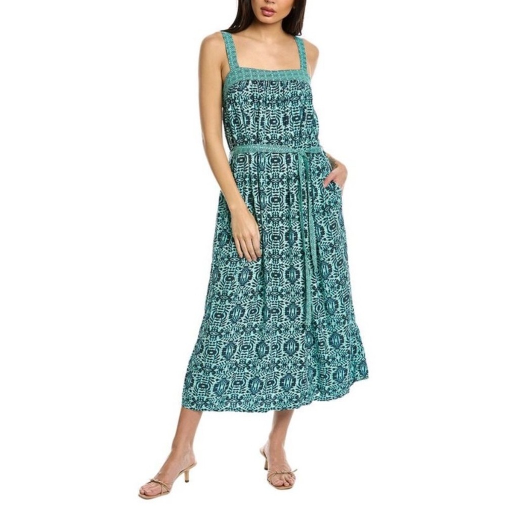 MICHAEL STARS Shelly Moroccan Blue Maxi Dress Size Large ••NO BELT••